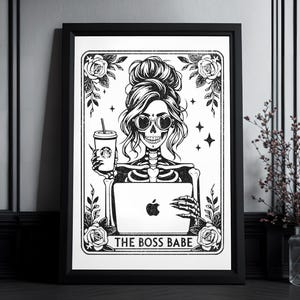 Kunstdruck Tarot Karte "The Boss Babe" | High Quality Art Print | Goth Wall Art | Gift for Business Girls | Small Business | Office Wall Art