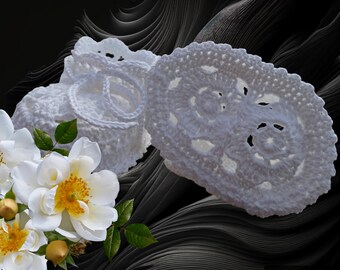 Chaussures de baptême pour bébé, chaussons au crochet, chaussons de baptême pour bébé, chaussures au crochet, chaussons de baptême, bénédiction.