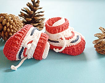 Virkade babysneakers, sportskor för bebisar, skor till första bebisen, skor till nyfödda som present