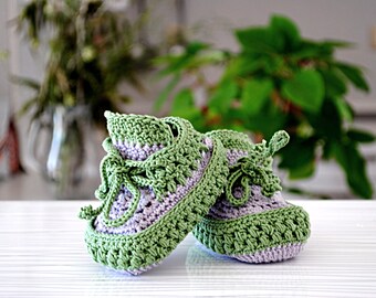 Gehaakte babyslofjes, babyslofjes, gehaakte sneakers, babydouchecadeau, gehaakte babyslofjes, gehaakte slofjes, pasgeboren schoenen