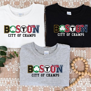 Vintage Boston Sports T-Shirt, Boston City of Champs Tee, Unisex Shirt, Boston Bruins, Boston Celtics, Boston Red Sox, New England Patriots