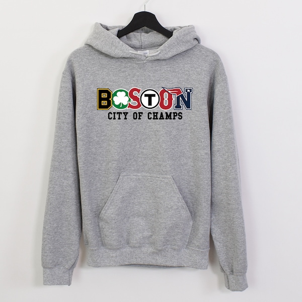 Vintage Boston Sports Sweatshirt, Boston City of Champs Sweatshirt, Unisex Hoodie, Boston Bruins, Boston Celtics, Boston Red Sox, Patriots