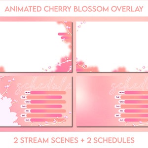 Animated Cherry Blossom Twitch Stream Overlay