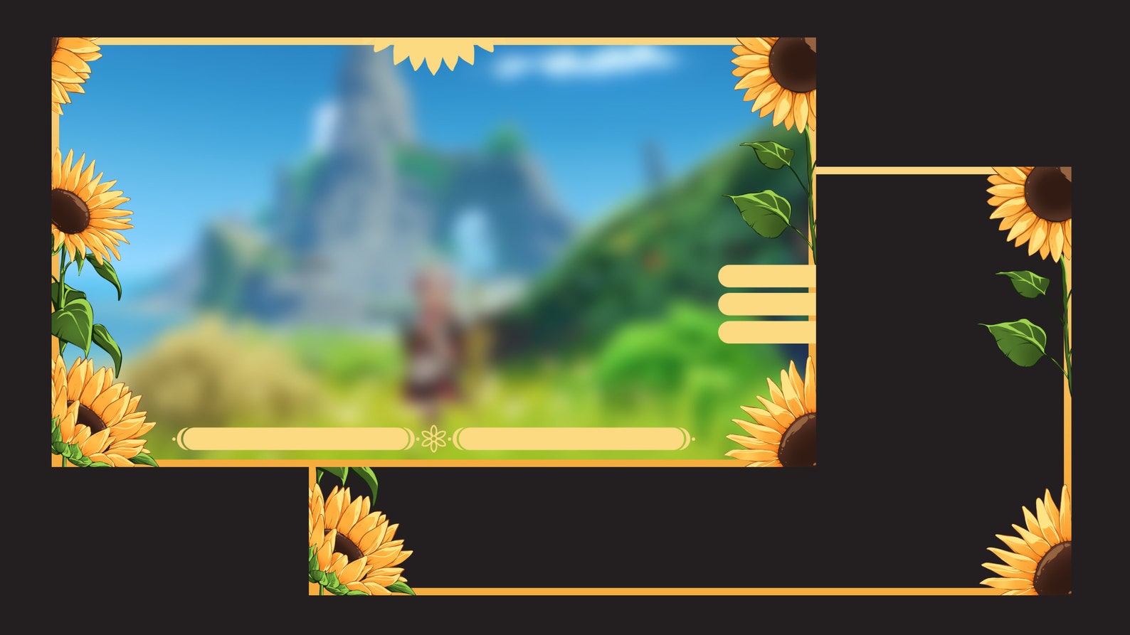 Animated Sunflower Twitch Overlay Bundle FULL SET – Cute Stream Pack ...