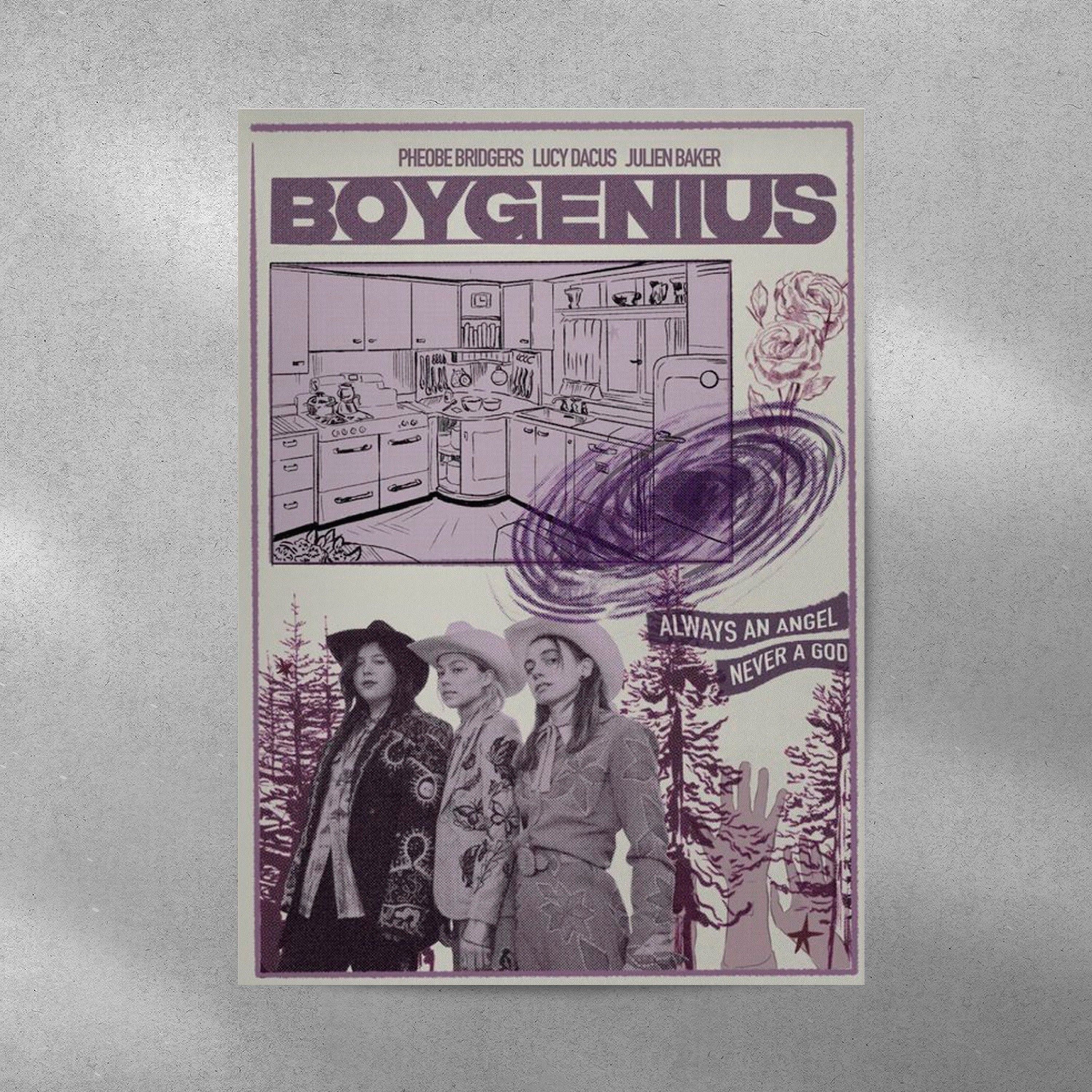 Boygenius Custom Retro Wall Art, Boygenius Concert Print, Album Cover