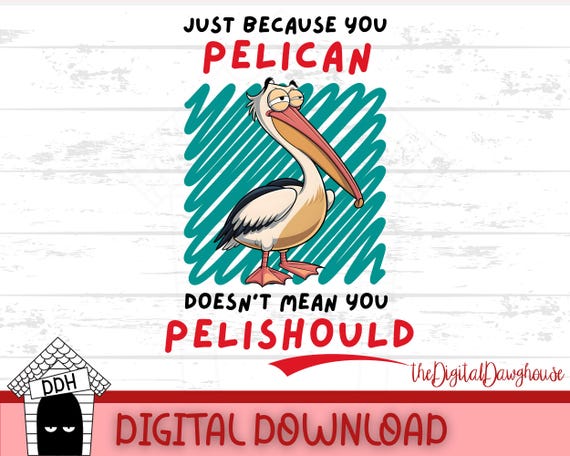 Pelican Cartoon Tshirt Design Pelican Cartoon Tshirt Design