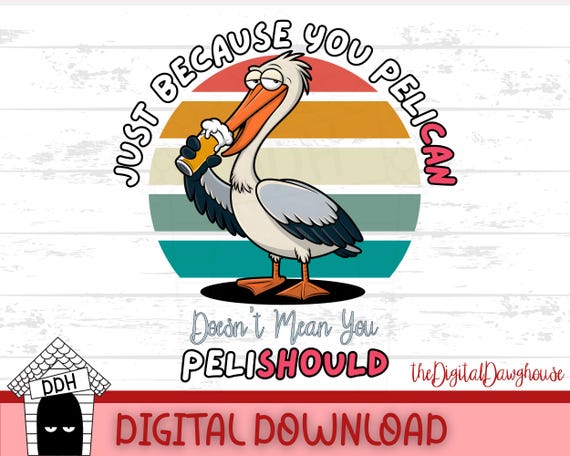 Pelican Cartoon Tshirt Design Pelican Cartoon Tshirt Design
