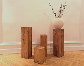 End table, side table, stool, pedestal, in wood - Handcrafted, Handmade