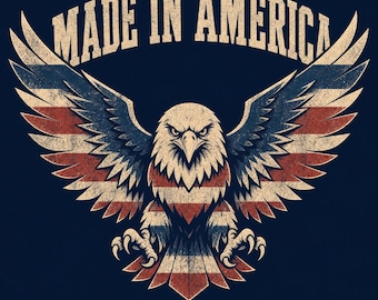 Fabriqué en Amérique PNG, design vintage en sublimation aigle drapeau en détresse, graphique rétro patriotique de chemise de motard, depuis 1973 téléchargement numérique