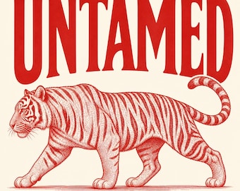 Tigre sauvage PNG, design en sublimation tigre à l'encre rouge vintage, tatouage rétro Flash Streetwear graphique, grunge gros chat chemise téléchargement numérique