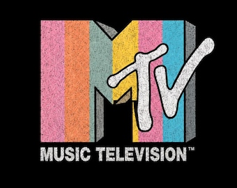 Rétro MTV SVG PNG | Téléchargement numérique du logo de la télévision vintage des années 80 et 90 | Design de t-shirt graphique de la culture pop nostalgique pour Cricut