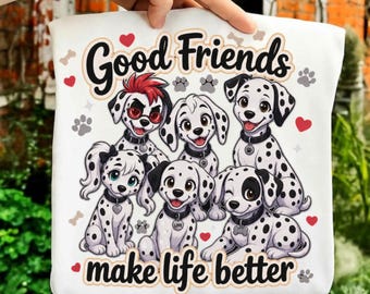 Les 101 dalmatiens en téléchargement numérique PNG JPG PDF, chemise pour chien Disney rétro pour sublimation, chiot mignon voyage en famille Clipart imprimable
