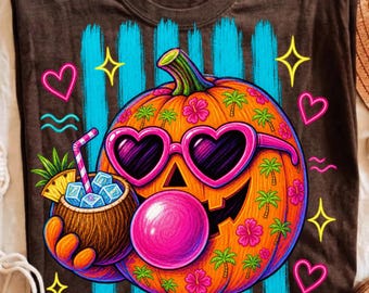Retro Sommarpumpa PNG | Tropisk Halloween Sublimeringsdesign
