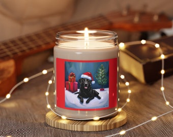 Christmas Black Lab Candle , Christmas Candle, Black Lab Scented Soy Candle, 9oz