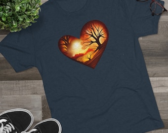 Fall Heart Unisex Tri-Blend Crew Tee