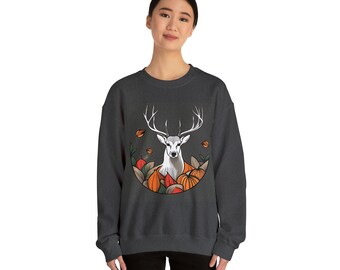 Hello Fall Whitetail Deer Unisex Heavy Blend™ Crewneck Sweatshirt