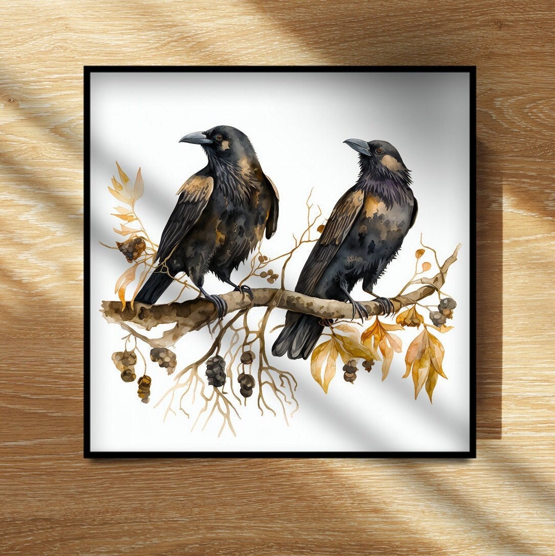 Crows at Fall Art Print - DIGITAL PRODUCT ONLY - Etsy