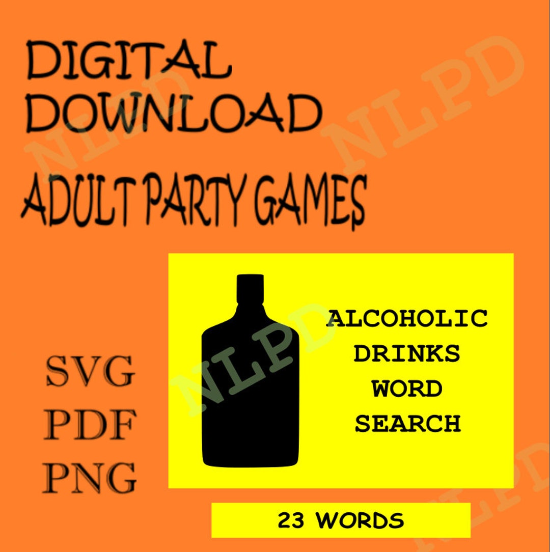 Alcohol Word Search Digital Download Bachelor Party Game Etsy