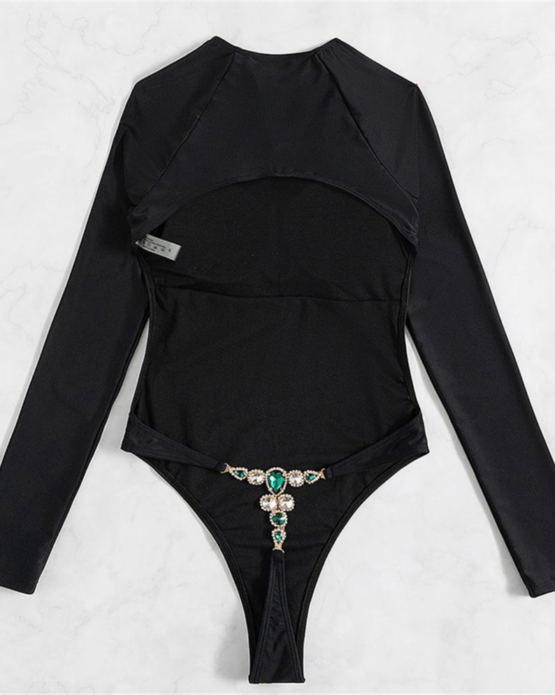 Rhinestones Extreme Mini Micro Thong Swimwear One Piece Sheer Thong