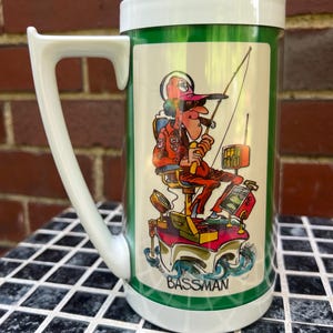 Vintage Thermo-Serv Plastic Fisherman Mug