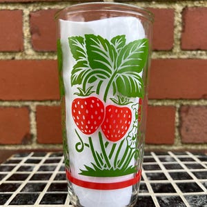 Vintage Glass Strawberry Tumbler