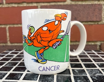 Vintage Cancer Tennis Crab Mug
