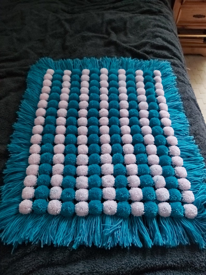 Baby/dolls Pom Pom Blanket Pram/buggy/car Seat Toppers Etsy