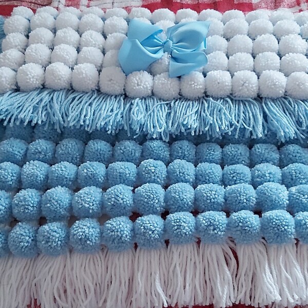 Pom Pom Blanket Etsy