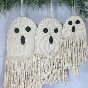 Halloween Ghost Macrame Boho Ghost Decor Halloween Macrame Ghost
