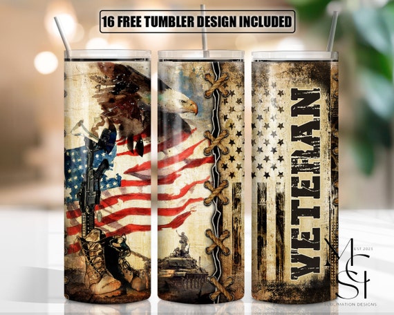 tumbler handle - U.S. Military Vietnam Veteran - custom handmade USA