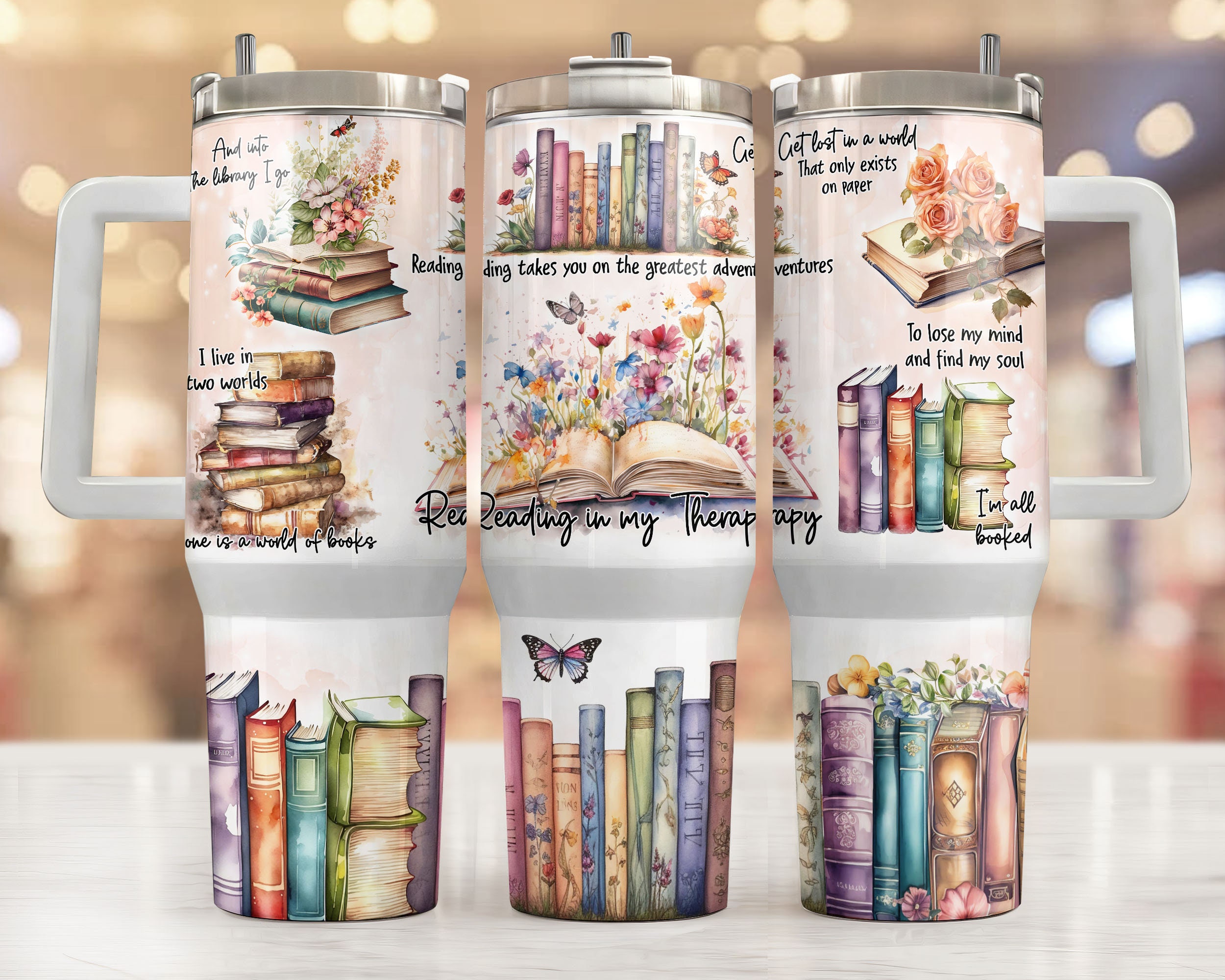 Book Lover Cup Library Coffee Cup Cute Book Reader Mug 