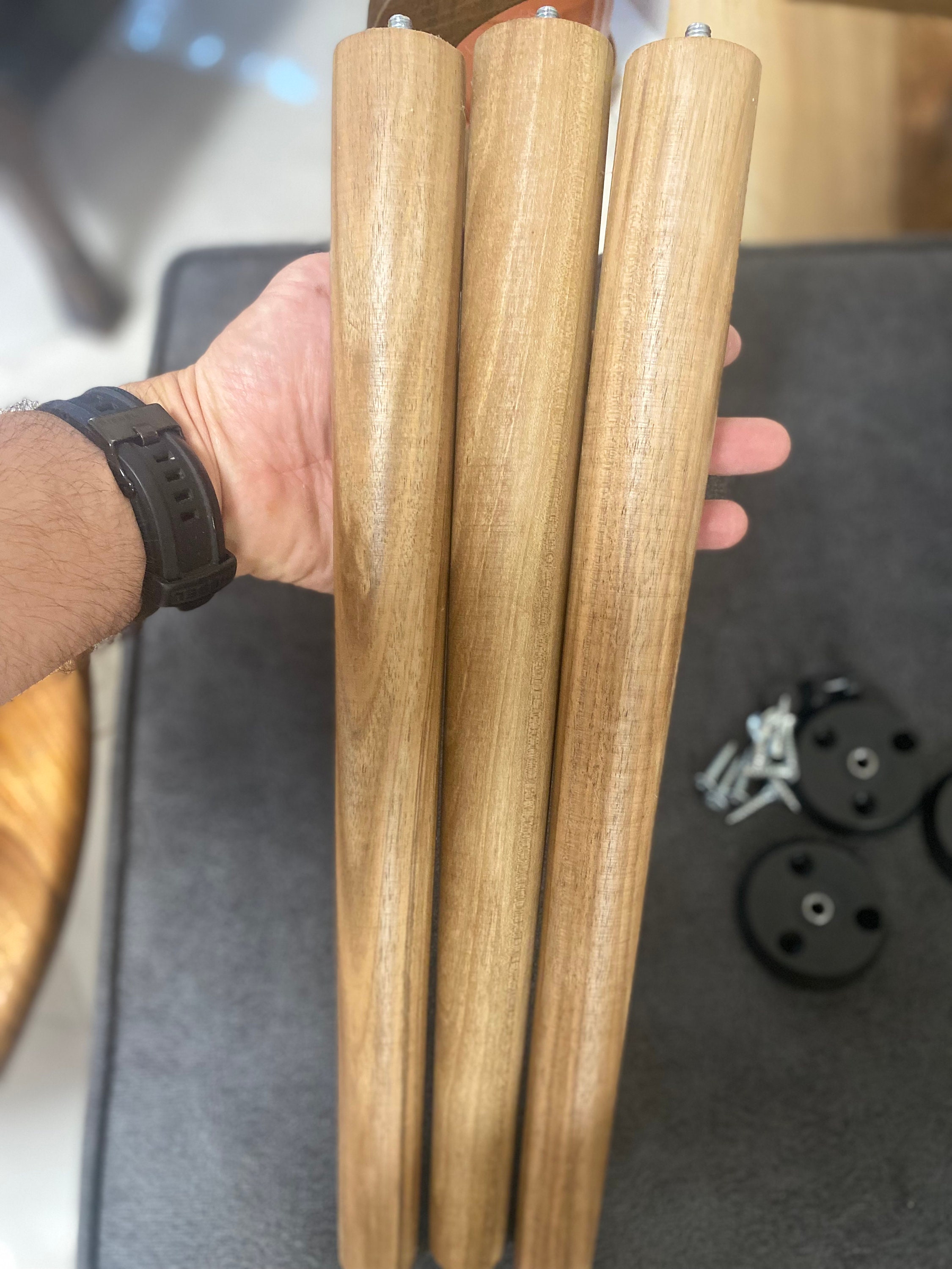 Wooden Legs for Rustic Tables Solid Wood Legs Walnut Wood Custom Legs