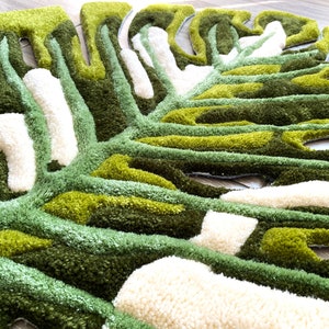 Handmade rug – custom tufted bath mat for plant lovers