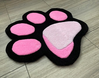 Custom Paw Print Tufted Rug – Personalized Pet Mat
