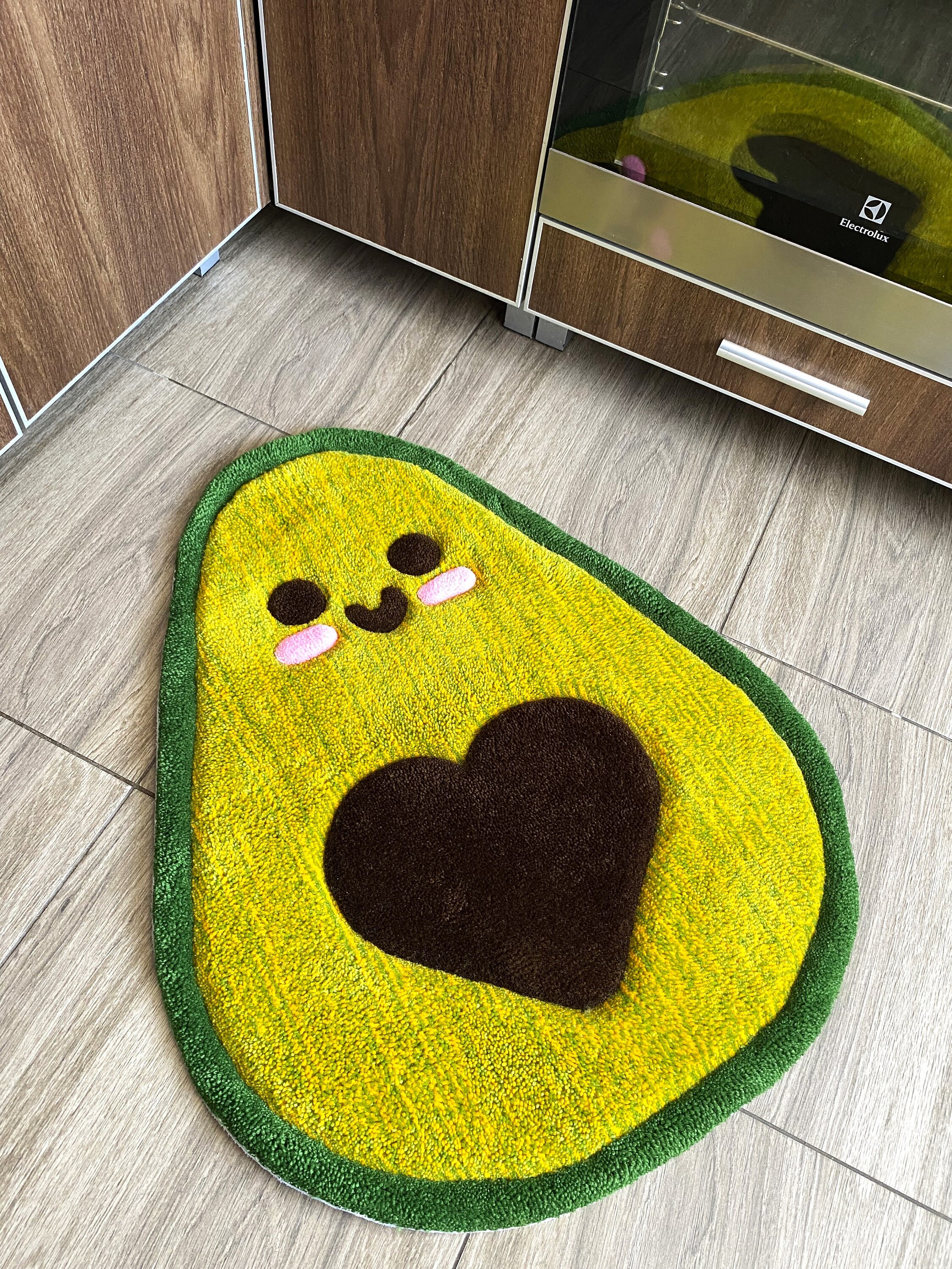 Avocado Design Green Tufted Rug Handmade Sweet Housewarming Gift Living ...