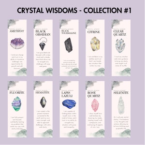 Crystal Wisdoms Printable Bookmarks - Bundle - Smoky Background