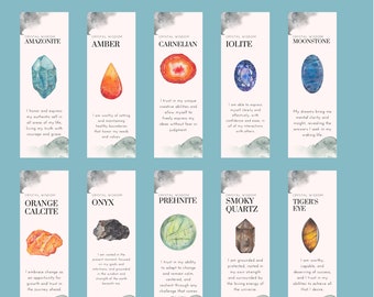 Crystal Wisdoms Printable Bookmarks - Collection 2 - Smoky Background