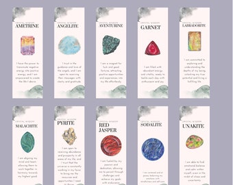 Crystal Wisdoms Printable Bookmarks - Collection 3 - Smoky Background