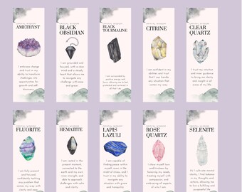 Crystal Wisdoms Printable Bookmarks - Collection 1 - Smoky Background