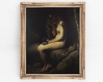 Peinture antique de boîte de Pandore, art imprimable Dark Academia, décoration de maison Moody vintage, impression murale gothique, téléchargement numérique