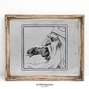 Cursed King Gothic Print, Dark Academia Wall Art, Goth Room Decoration, Vintage King Illustration, Antique Drawing, Digital Download