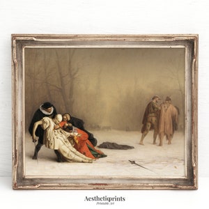 The Duel Vintage French Print, Dark Academia Wall Art, Moody Oil Painting, Dark Academia Decor, Printable Digital Wall Art