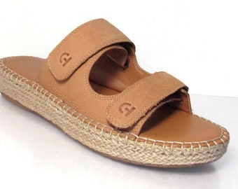 Cole Haan Cloud Espadrille Pecan Slide Sandale en cuir pour femme