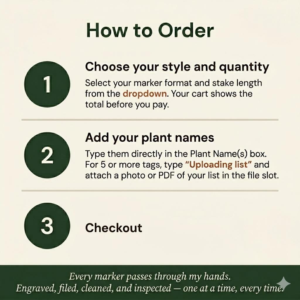 Plant Tag Store Example Personalized Aluminum Plant Tag With Acrylic Stake | 4 Styles | QR Code ...