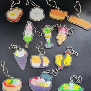 Llavero decorativo con diseño original de comida animal kawaii