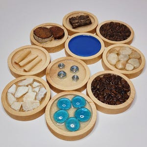 10 Sensory Discs Made of Beech Wood, Handmade Montessori Educational Toy