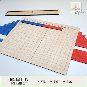 Planche d'apprentissage des additions et des soustractions Montessori, fichier découpé au laser, apprentissage Montessori, téléchargement numérique, SVG