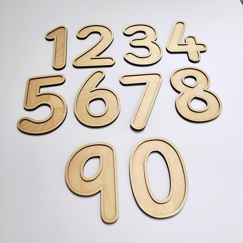 Montessori Rough Numbers, 0-9 Wooden Numbers, Montessori Sensory ...