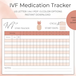 IVF-medicatietracker, IVF-dagboek, afdrukbare pdf, bijsluiter