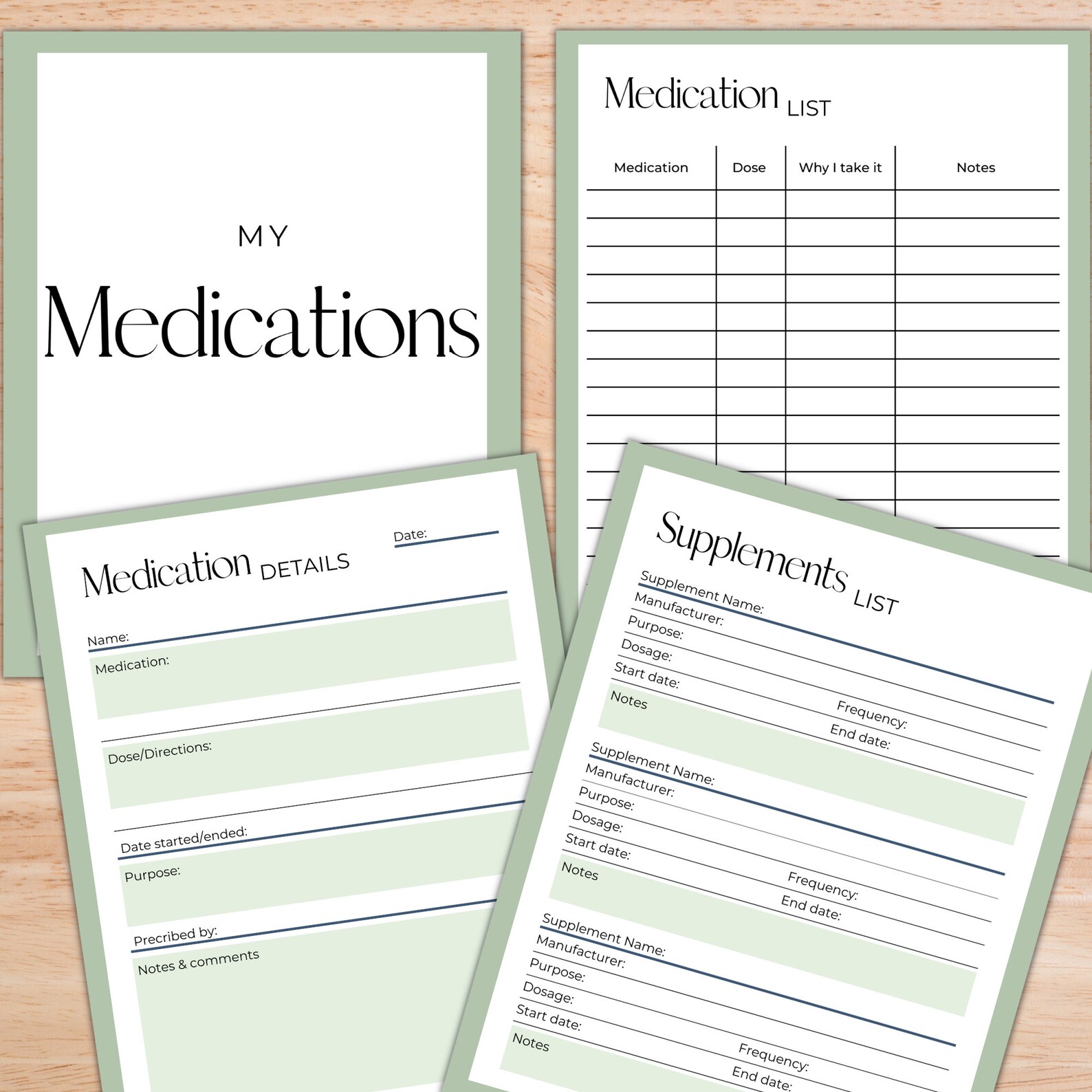 Medical Planner &amp; Binder, Printable and Editable PDF - Etsy